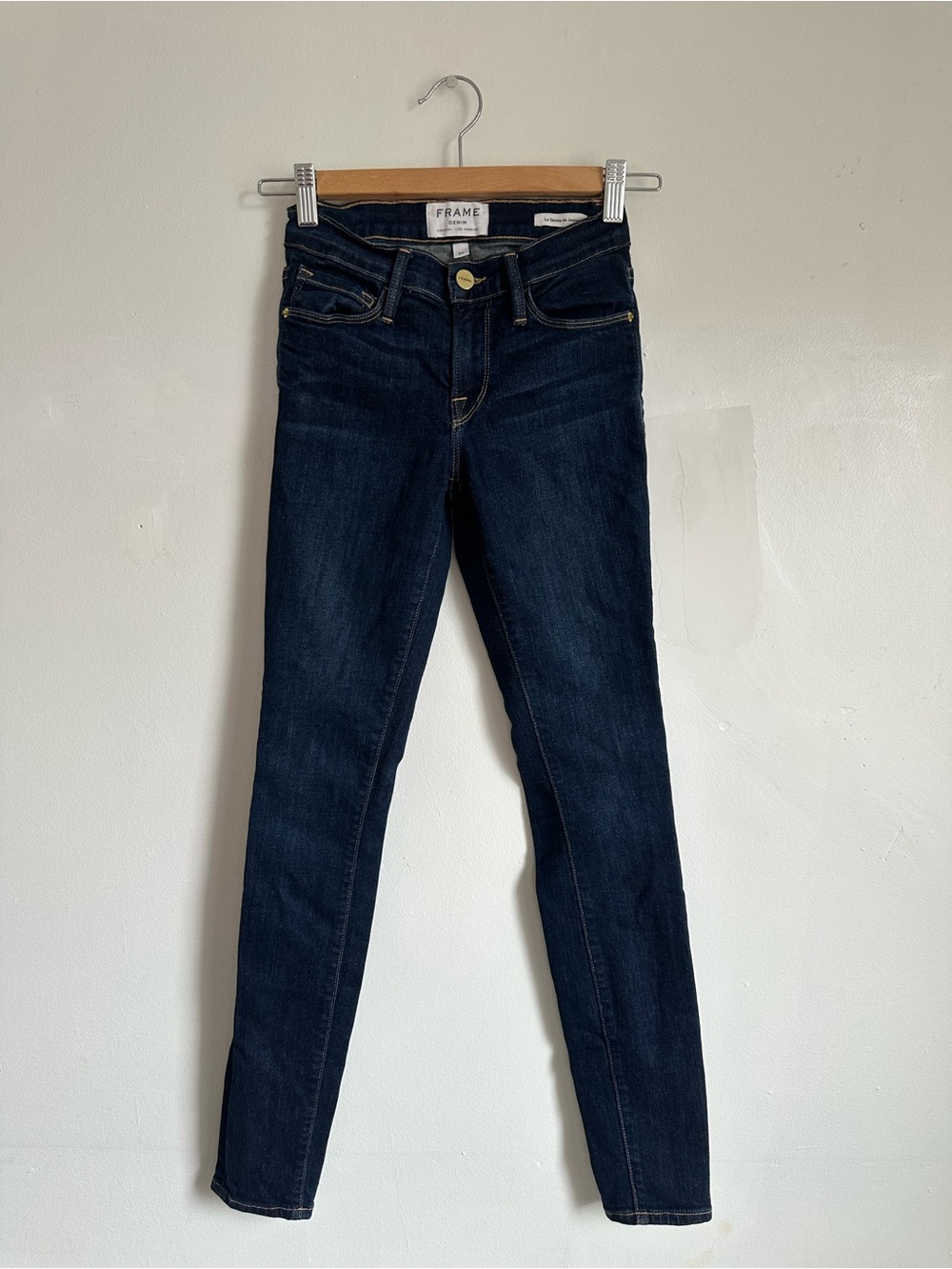 FRAME Dark Indigo Skinny Jeans